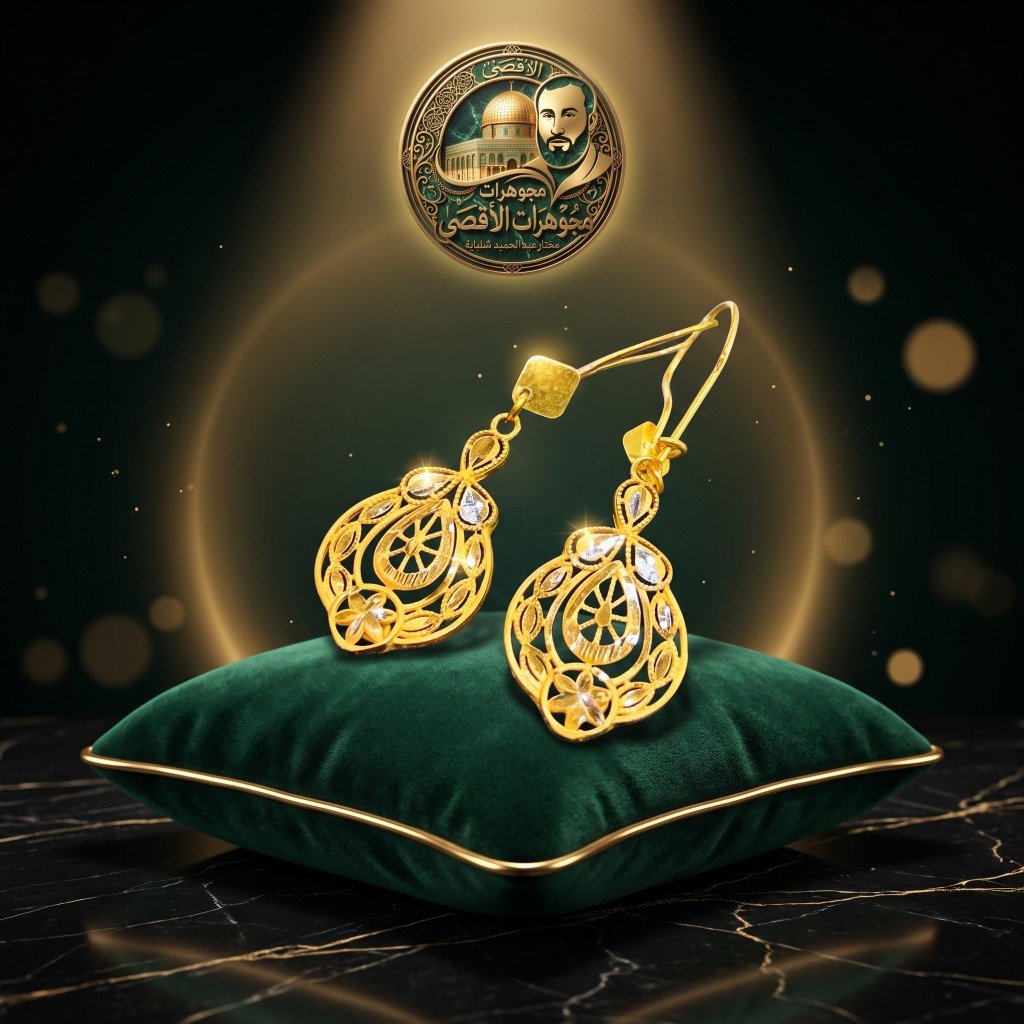 حلق دمعة مرصع